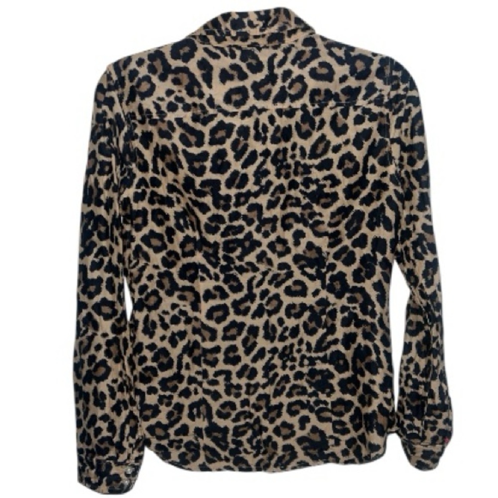 Jcpenney Leopard Print Button Down Silk Blouse Si… - image 3
